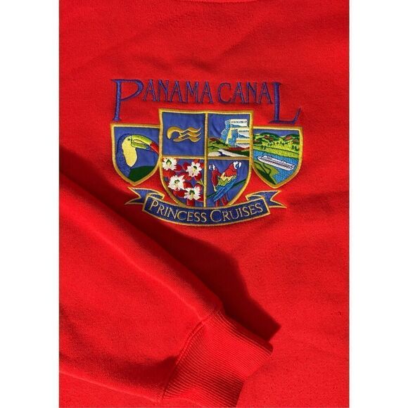 Princess Cruises Panama Canal Crew Neck Sweatshirt Size XXL 2XL Red - Picture 1 of 8
